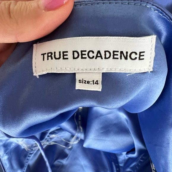 NEW WITH TAGS* Blue Silky Maxi Mermaid Dress Size 14 - Picture 12 of 12